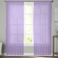 thumbnail image 2 of ERUNPONLY Purple Sheer Curtains 72 Inch Length 2 Panels Set, Modern Pure Lavender Purple Voile Window Treatment Rod Pocket Curtains Sheers Drapes for Bedroom/Living Room/Kitchen 52"x72"x2, 2 of 7
