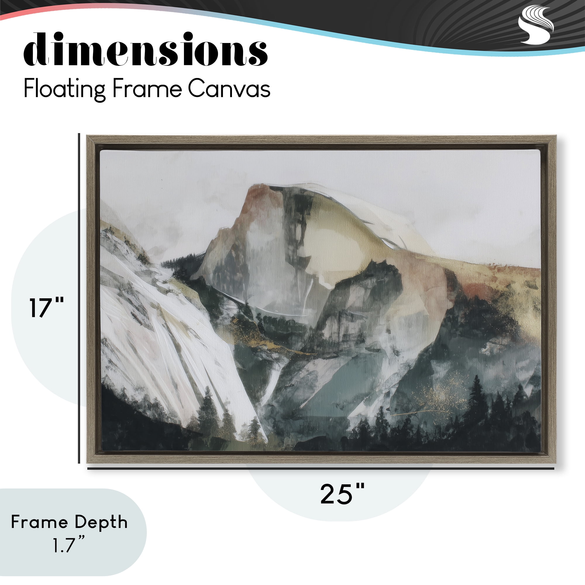 Stupell Industries Abstract Sierra Nevada Mountain Brown Framed Floater Canvas Wall Art, design by Chromatic Storm Studio
