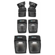 Hover-1 Black 6 Piece Protective Gear Set, Includes 2 Elbow Pads, 2 Knee Pads and 2 Wrist Braces, Great For Scooters, Bikes, Skateboards, Hoverboards
