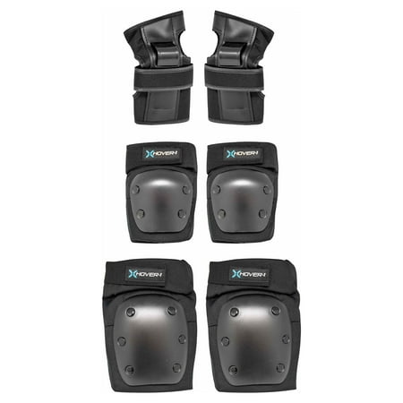 UPC: 0888255234377 | Hover-1 Black 6 Piece Protective Gear Set Includes 2 Elbow Pads 2 Knee Pads and 2 Wrist Braces Great For Scooters Bikes Skateboards Hoverboards