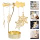 thumbnail image 2 of Candelabro de hierro fundido con forma de carrusel giratorio, portavelas con diseño de copos de nieve, centro de mesa para bodas, velas giratorias románticas, 2 of 5