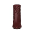 thumbnail image 6 of BLISSFUL STEP Women's Boots Pointy Toe Back Zip Block Heel Ankle Boots Burgundy 11, 6 of 7