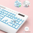 thumbnail image 5 of Wagpak Wireless Keyboard 7 Color Backlit Wrist Rest Rechargeable 112 Keys Quiet Keyboard-White, 5 of 6