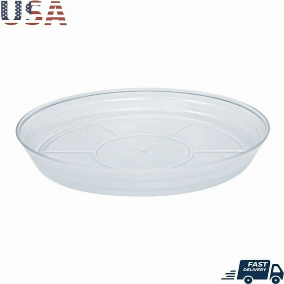 Zyler - Translucent Round Resin Saucer Plant Tray Indoor Outdoor Use Durable Lightweight