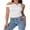 White, variant on Rdhnmea Women's Tight Fitted Slash Neck One Shoulder Sleeveless Crop Tops