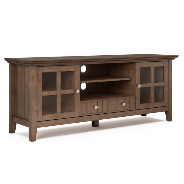 Simpli Home Acadian TV Media Stand in Natural Aged Brown - Walmart.com