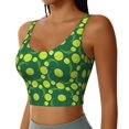 thumbnail image 2 of Goofa Tennis Balls Printed Sports Bras for Women, High Impact Running Bra Workout Crop Tank Tops Longline Sports Bra Push up-Large, 2 of 9