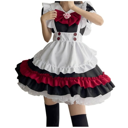 

nsendm Costume Cat Girl Sexy Lolita Anime Cute Soft Girl Clothes Corset Lace Steampunk Dresses for Women Gothic Shirt Black 3X-Large