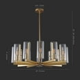 thumbnail image 3 of Safavieh  Couture Benicio Gold Chandelier - 28.5 IN W x 28.5 IN D x 17 / 47 IN H, 3 of 5