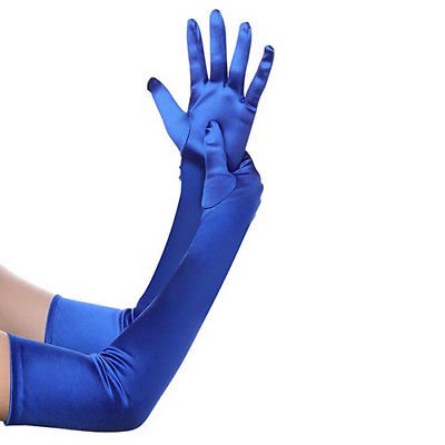 ITFABS Gants Longs en Satin pour Femmes Mode Luxe Gants Extensibles Longueur Coude