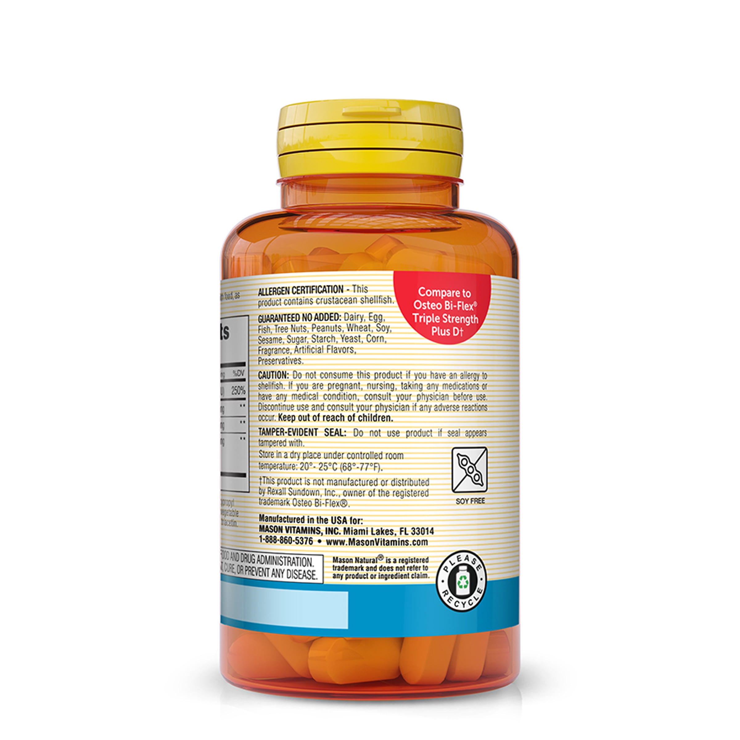 (3 pack) Mason Natural Triple Strength Osteo-Joint Complex with D3 & Boswellia - 120 Tablets