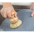 thumbnail image 6 of Kiibsot Dish Brush with Bamboo Handle Built-in Scraper, Scrub Brush for Pans, Pots, Kitchen Sink Cleaning, Pack of 2, 6 of 8