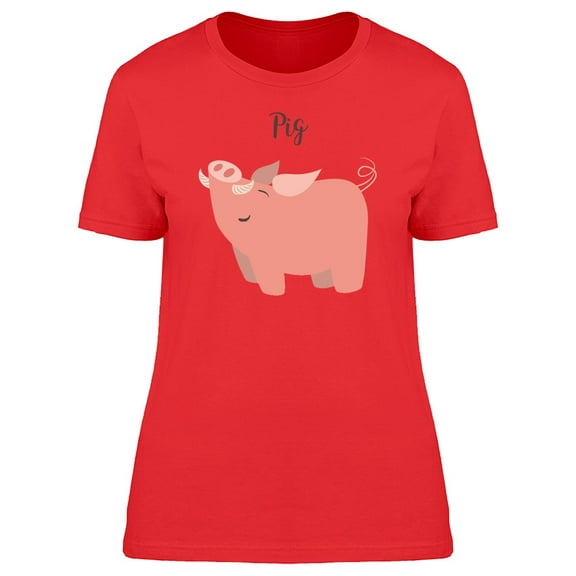 Cute Happy Chinese Pig Cartoon Tee Women's -Image by Shutterstock