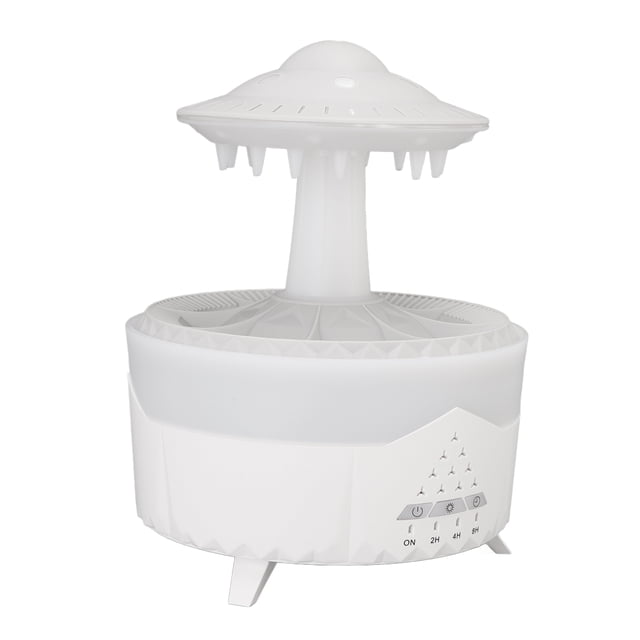 Aromatherapy Diffuser, Cool Mist Raindrop Humidifier 7 Colour LED Light for Offices Black,White