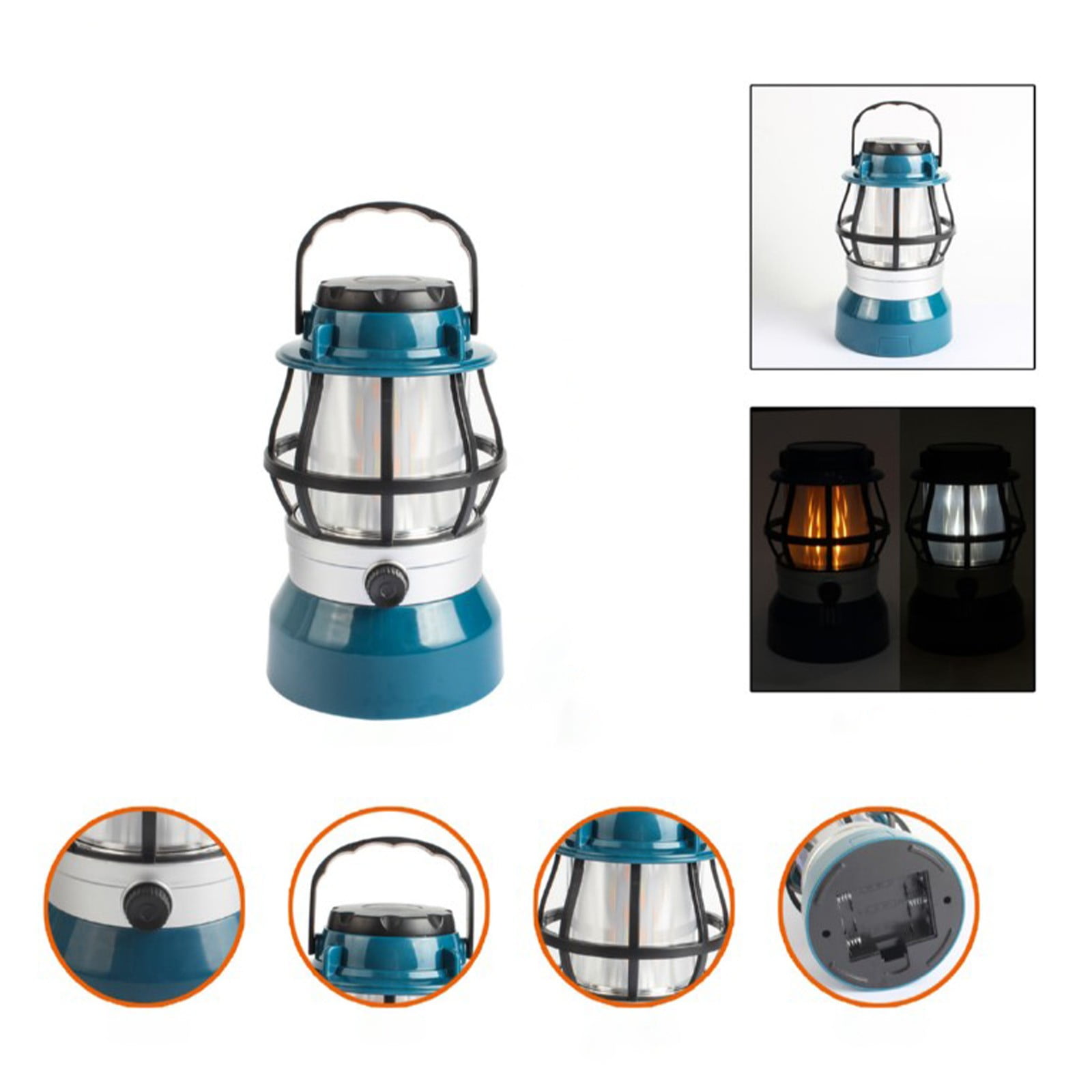 Skpabo LED Camping Lantern,Outdoor Camping Lights,Battery Models Flame Camping Lights Retro Tent Lights Portable Multifunctional Portable Horse Lights