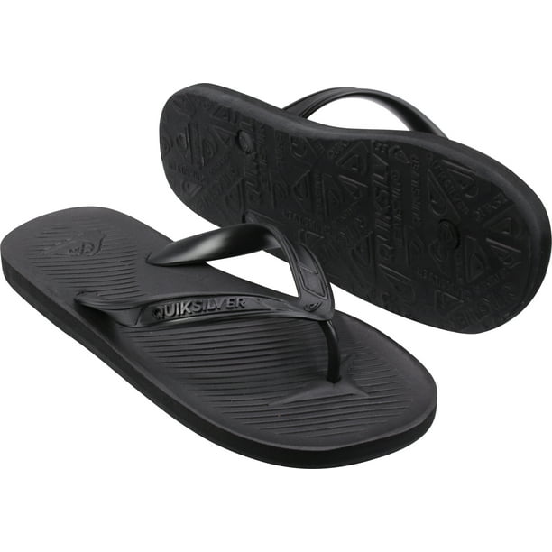 Quiksilver - Quiksilver Mens Haleiwa II Casual Flip Flops - Solid Black