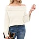 thumbnail image 2 of Suéter de Mujer con Hombros Descubiertos, Larga, Estilo Suéter de Punto Suelto, Ideal para Otoño de 2025. L, 2 of 8