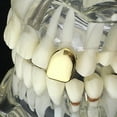 thumbnail image 2 of 14K Gold Plated Tooth Cap Solid 925 Sterling Silver Single One Tooth Grillz, 2 of 8