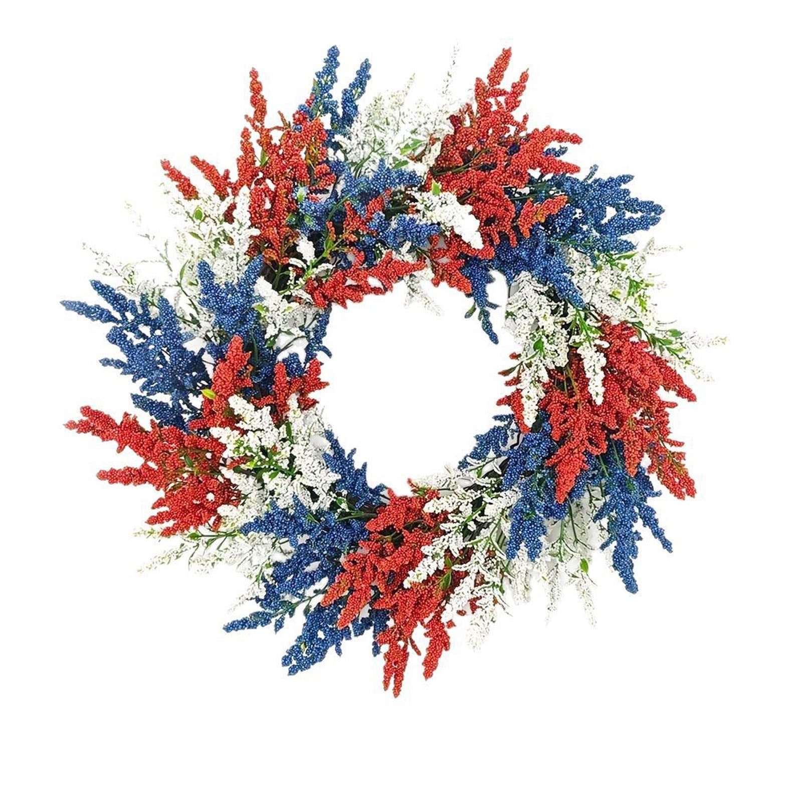 Patriotic Independence Day Wreath for Front Door Porch Sign, Independence Day Pendant Welcome Signs for Front Porch, Garage Door Independence Day Decor Festival Decoration, 45cm