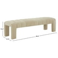 thumbnail image 3 of SAFAVIEH Couture Bellisima Solid Tufted Boucle Modern Bench, Tan, 3 of 6