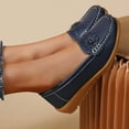 thumbnail image 4 of Mocassins à Enfiler pour Femmes à Talon Compensé Bas avec Fleurs, Chaussures de Marche Confortables en Cuir Souple, Chaussures de Plage, de Robe et de Travail, 4 of 8