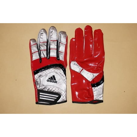 Image of Adidas Sport Scorch Lightning Men s Football Receiver s Gloves - Metallic Silver/Red