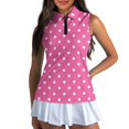 thumbnail image 3 of HUIACONG Sleeveless Golf Tennis Shirt with Pink Polka Dot Pattern, Workout Tank Tops Made with Polyester Fabric for Indoor and Outdoor Activities, 3 of 7