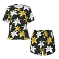 thumbnail image 4 of Naloa Lilies Flowers Women's Short-Sleeved Pajama Set, Loungewear, Summer pajamas, Breathable Cozy - 4X-Large, 4 of 9