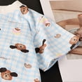 thumbnail image 6 of JUMEYU Pajamas Girls Summer Girls Pajamas Silk Satin Pajama Sleepwear Button Down Pj Set Loungewear Size 10-12 (Blue,10-12 Years), 6 of 7