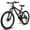 Black, variant on RONSHIN Mountain Bikes For Mens Womens, 24" Mountain Bike, 21-Speed Full Suspension Bicycles With Front Fork & Shock Absorber, Steel Frame Ergonomics City Bike