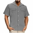 thumbnail image 1 of Styesk T-Shirts pour Homme Chemise Décontractée à Empiècements à Col à Revers pour Homme et Haut Polyvalent à Manches Courtes, 1 of 5