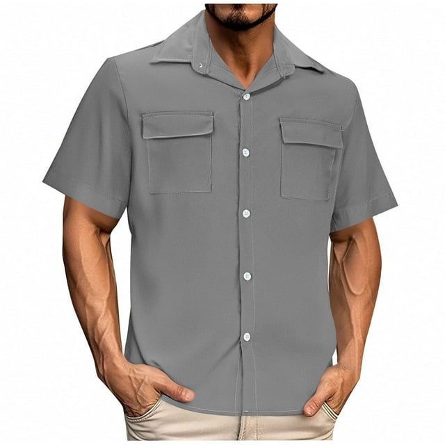 Styesk T-Shirts pour Homme Chemise Décontractée à Empiècements à Col à Revers pour Homme et Haut Polyvalent à Manches Courtes