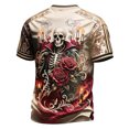 thumbnail image 3 of DORKASM Halloween T Shirt for Men Short Sleeve Crew Neck Skeleton Ghost Graphic Graphic Clothes 2026 Witch Spider Web Cute Tee Trendy Ghost Fall Tshirt Beige M, 3 of 3