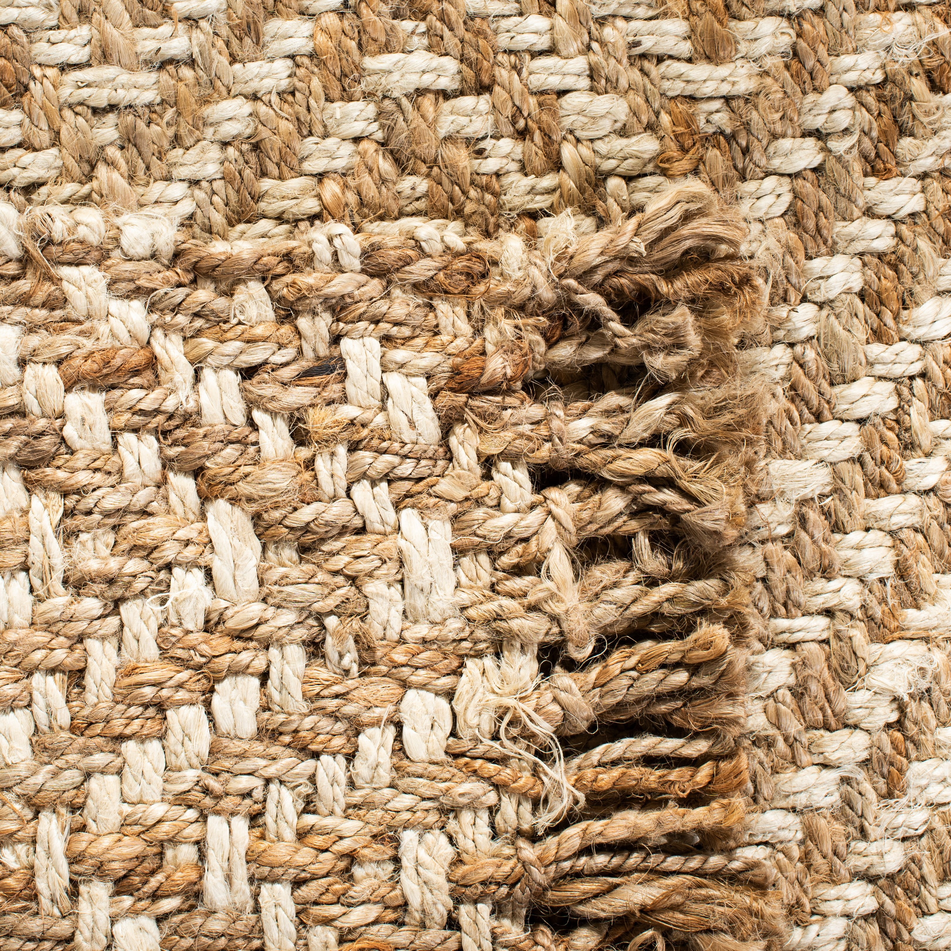 SAFAVIEH Natural Fiber Gillian Striped Area Rug, Bleach/Natural, 3' x 5'