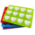 thumbnail image 2 of Ice Cube Tray 12 Cavity BPA Free Flexible Stackable Non-stick Versatile Silicone Heart Shape Ice Container Freezer Accessories, 2 of 8