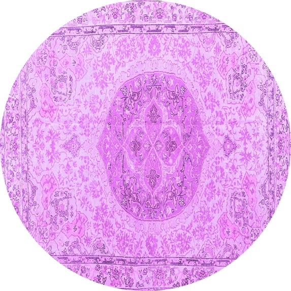 Ahgly Company Indoor Round Persian Purple Traditional Area Rugs, 3' Round