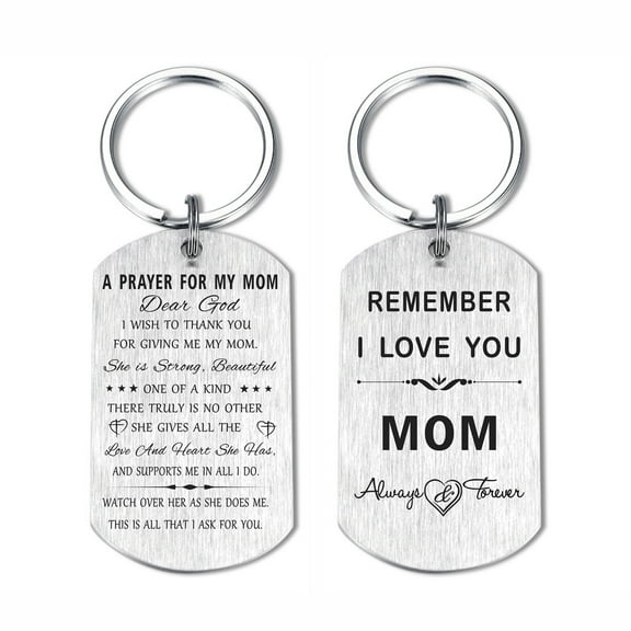 DEGASKEN Mom Keychain, Cute Mother Gifts for Birthday Christmas Mothers Day, Metal Engraved, 1