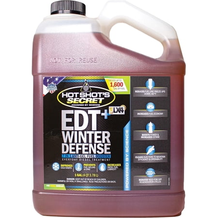 Hot Shot's Secret EDT+ Winter Defense - 1 Gallon 7-in-1 Anti-Gel Fuel Booster – Winter Diesel Fuel Treatment - Boosts Cetane for Better Performance – Adds Lubricity - Protects Fuel System