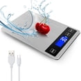 thumbnail image 1 of 33lb Food Kitchen Digital Scale,1g/0.05oz Precise Graduation, USB Charging Kitchen Scale, Waterproof Stainless Steel with LCD Display, Ounces and Grams for Weight Loss, Cooking, Baking (Silvery), 1 of 6