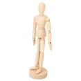 thumbnail image 2 of Movable Limbs Man Model,8 Inch Wooden Man Wooden Action Figure Man Model Smooth Operation, 2 of 8