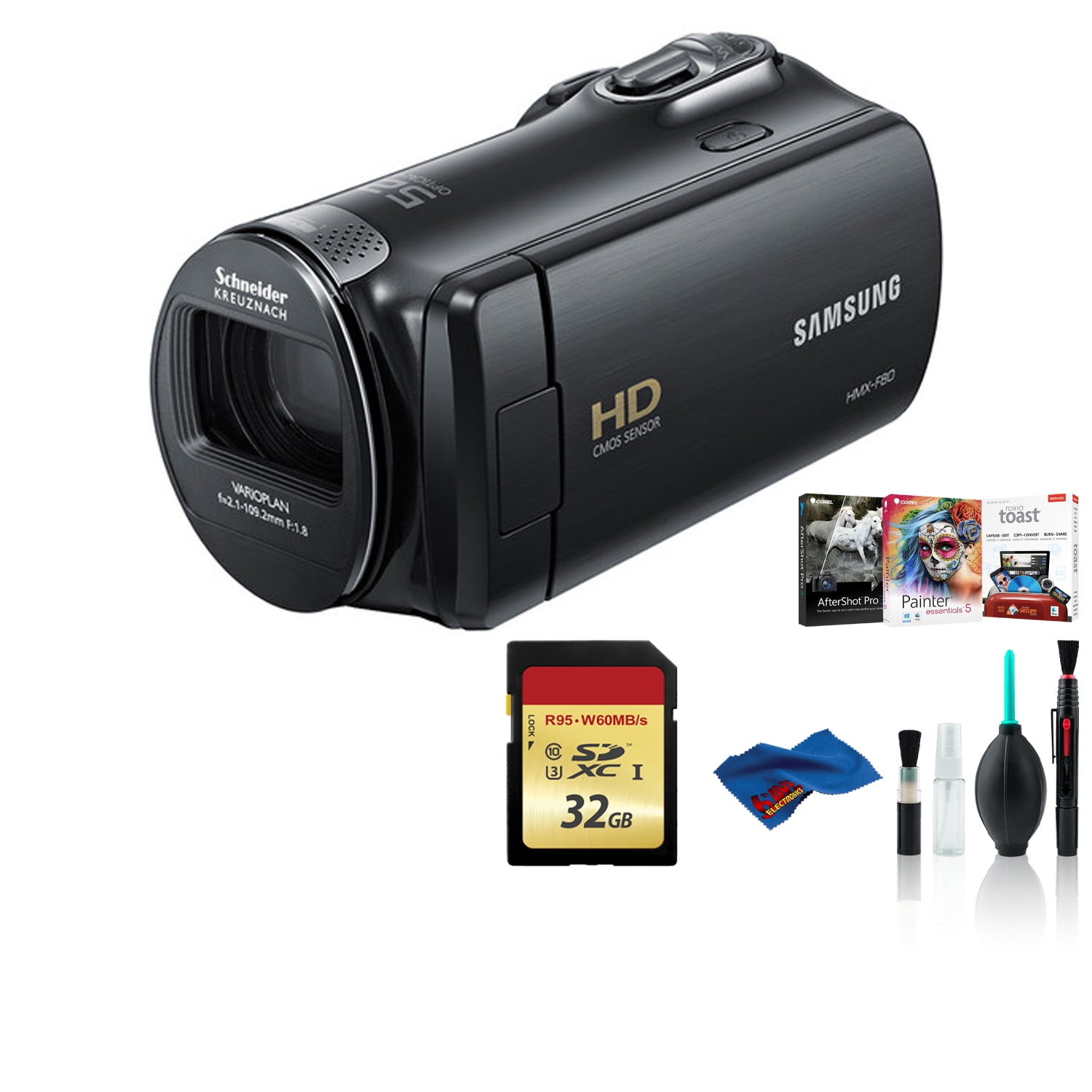 Samsung HMX-F90 Camcorder Black Bundle with 32 GB Memory Card