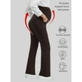 thumbnail image 2 of Beaisland Women's Plus Size Maternity Pants Casual Stretchy Comfy Lounge Leggings Over The Belly Yoga Work Dress Pants with Pockets 3-Pack, 2 of 9