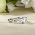 thumbnail image 3 of Blue Jewel Round Cut 1.8 Ct VVS1/D Lab Created Simulated Diamond Rings - Silver 14K White Gold Plated Rings - Infinity Twisted Cross Over Shank Engagement Rings - Solitaire with Accent Diamond Rings, 3 of 11