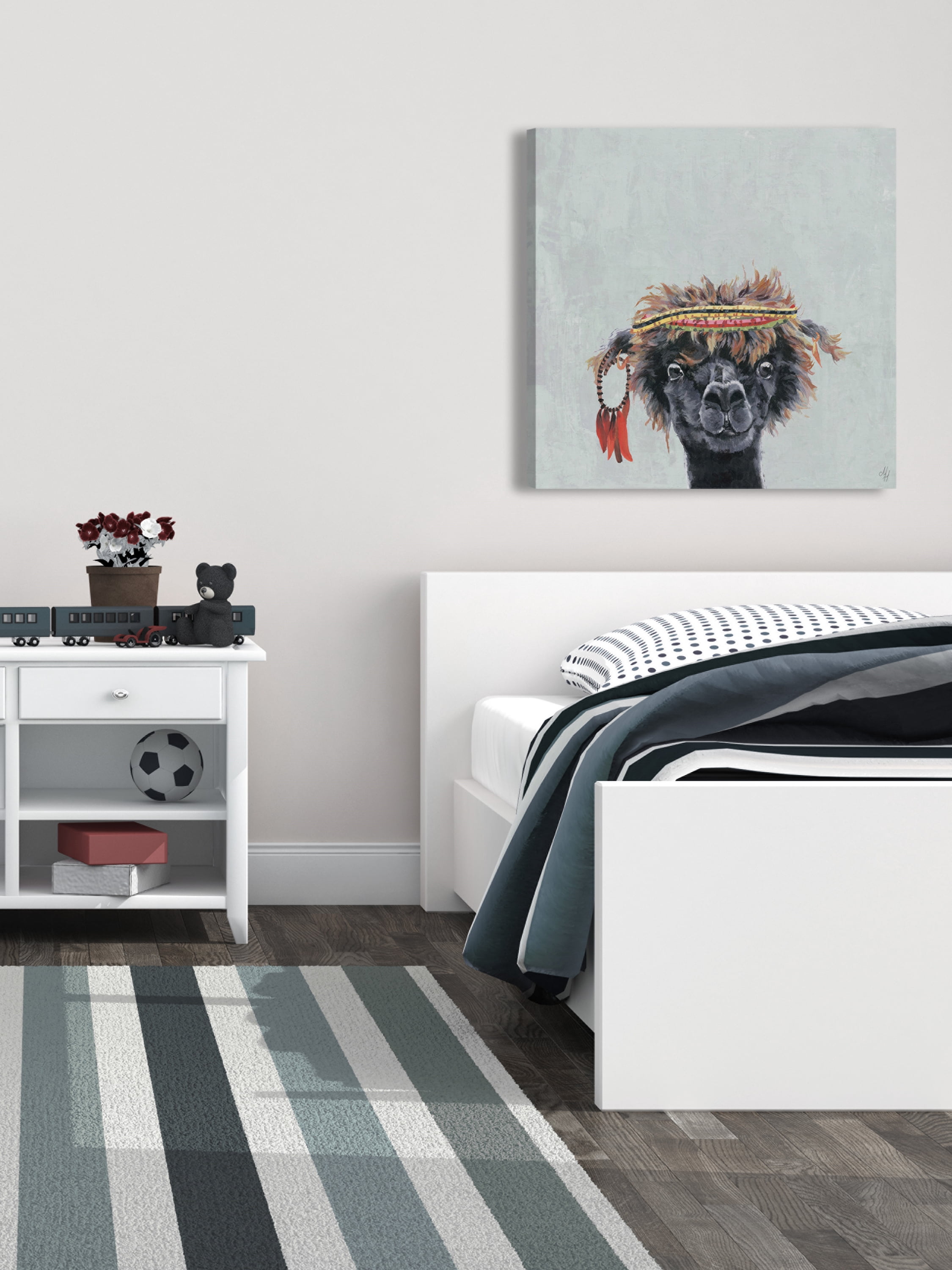 Marmont Hill Hippie Llama II Canvas Wall Art