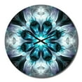 thumbnail image 2 of Designart "Fractal Flowers in Turquoise and White II" Modern Geometric Oversized Wall Clock, 2 of 5