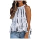 thumbnail image 1 of Blusas de verano UMfun para mujer, camisetas sin mangas con cuello halter, camisa floral sin mangas, camisola plisada informal, camisetas de gasa, blusas, 1 of 5