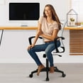 thumbnail image 2 of YRLLENSDAN Mesh Executive Office Chair with Armrest, Ergonomic Desk Chairs with Wheels, Adjustable Comfy Lumbar Support Swivel Chair, Pink, 2 of 7