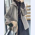 thumbnail image 3 of Chaquetas para mujer, abrigos acolchados con rombos lisos, cárdigans de manga larga con capucha de gran tamaño, abrigos casuales vintage, blusas holgadas para mujer, 3 of 5