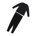 thumbnail image 4 of Leggings para hombre, camisa, conjunto de gimnasio, manga larga, alta elasticidad, gran tamaño, gimnasio masculino, kit para correr para deportes físicos, negro L, 4 of 12