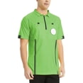 thumbnail image 4 of Toptie Men\'s Soccer Referee Jersey Officials Pro Short Sleeve Referee Shirts-Green-L, 4 of 7